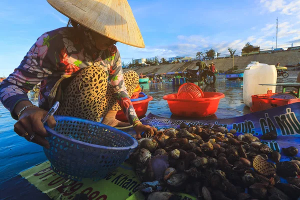 Mui Vietnam Ocak 2019 Yerel Satıcı Mui Vietnam Ünlü Balıkçı — Stok fotoğraf