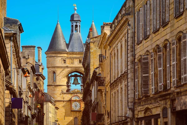 Widok Ulicę Starego Miasta Bordeaux Francja Typowe Budynki Regionu Część — Zdjęcie stockowe