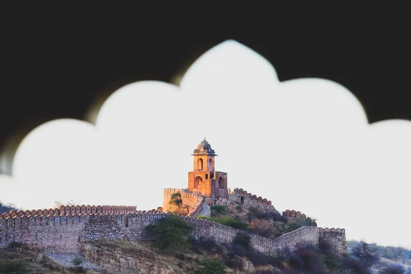 Jaigarh Fort Overlooking Amer Fort Window Frame Jaipur Rajasthan India — Stock Photo, Image