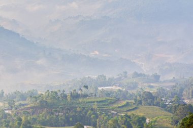 Ha Giang dağlık bir bölge, Vietnam erken sabah.