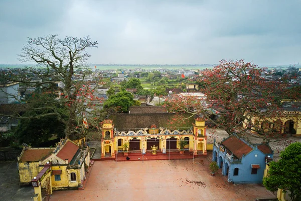 Thaibinh Vietnam Maart 2019 Bombax Bloeit Een Oude Tempel Deze — Stockfoto