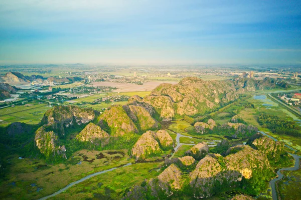 Vanlong Přírodní Rezervace Ninhbinh Vietnam Července 2019 Vzdušný Obraz Rezervace — Stock fotografie