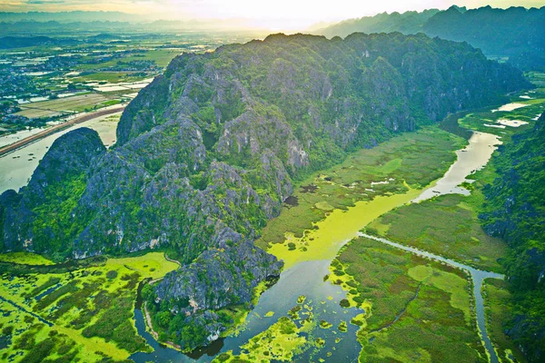 Vanlong Naturreservat Ninhbinh Vietnam Juli 2019 Ein Luftbild Des Reservats lizenzfreie Stockbilder