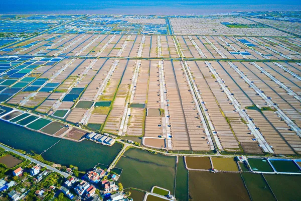 Luftbild Großer Garnelenzuchtfarmen Der Küstenregion Von Giao Thuy Vietnam — Stockfoto