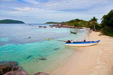 Phu Quoc Adası, Vietnam - 29 Ocak 2017: Adanın nice manzarası. Bu konum balıkçılık ve turistler için büyük bir yer için ünlüdür.