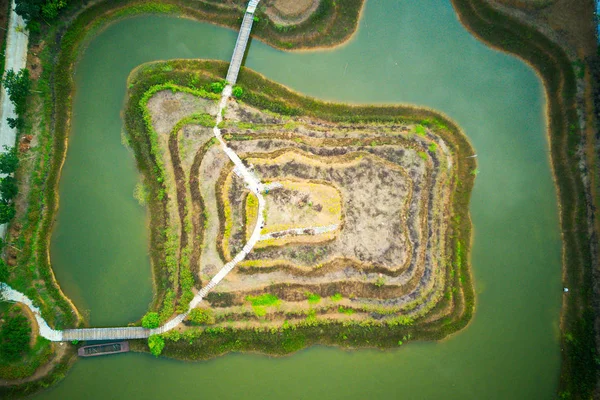 Thung Nham Doğal Rezerv, Ninh Binh, Vietnam havadan görüntülendi
