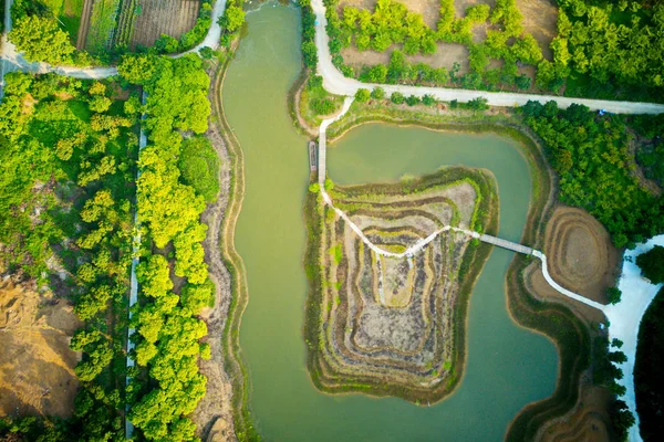 Thung Nham Naturreservat Ninh Binh Vietnam Aus Der Luft Gesehen — Stockfoto