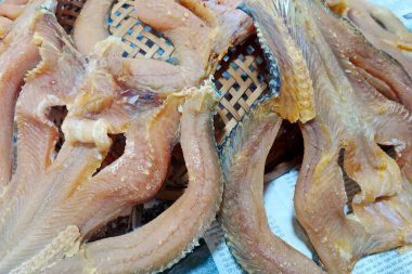 Açık pazarda kuru balık, Phu Quoc adası, Vietnam