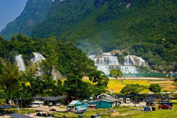 Schoonheid Van Ban Gioc Waterval Cao Bang Vietnam Oogsttijd — Stockfoto