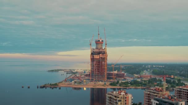 Вид с воздуха на Санкт-Петербург 6 — стоковое видео
