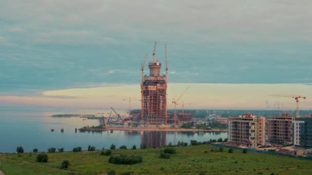 Вид с воздуха на Санкт-Петербург 5 — стоковое видео