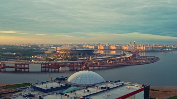 Вид с воздуха на Санкт-Петербург 11 — стоковое видео