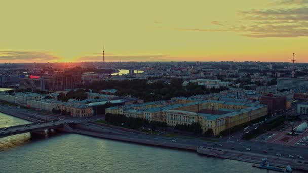 Flygfoto över Sankt Petersburg 85 — Stockvideo