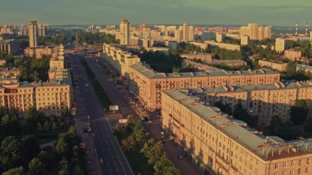 Вид с воздуха на Петербург 76 — стоковое видео