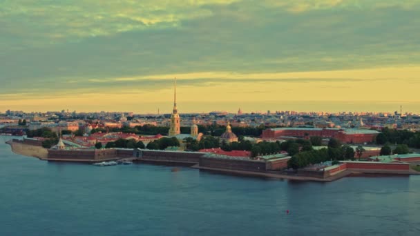 Вид с воздуха на Санкт-Петербург 120 — стоковое видео