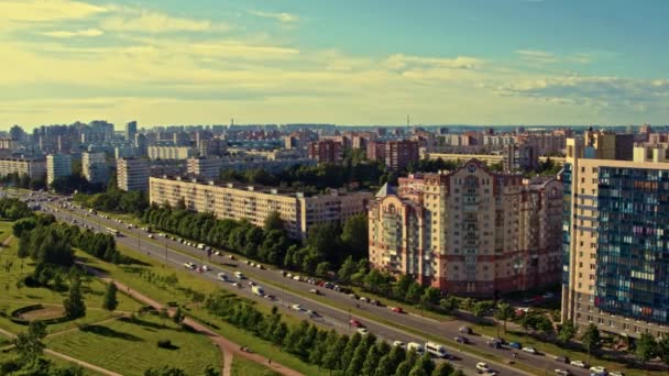 Вид с воздуха на Санкт-Петербург 134 — стоковое видео