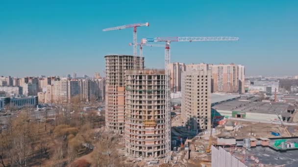 Строительство жилых домов в Санкт-Петербурге 5 — стоковое видео