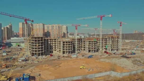 Bau von Wohngebäuden in St. Petersburg 1 — Stockvideo