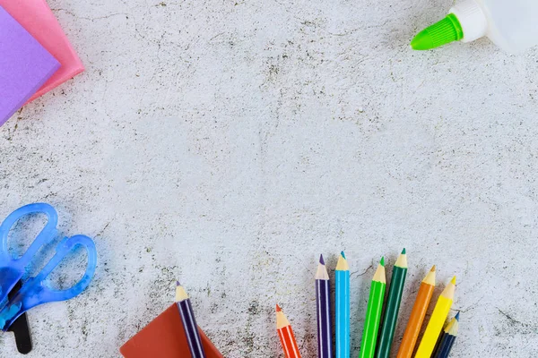 Antecedentes Del Concepto Material Escolar Con Espacio Copia — Foto de Stock