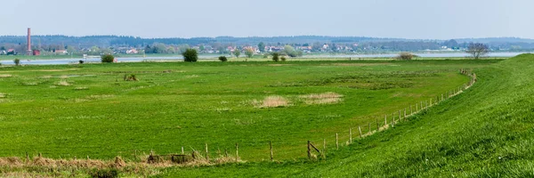 Wageningen yakınındaki Hollanda nehir manzara