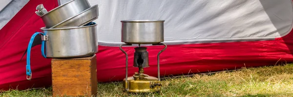 Urządzenia do gotowania na polu kempingowym — Zdjęcie stockowe