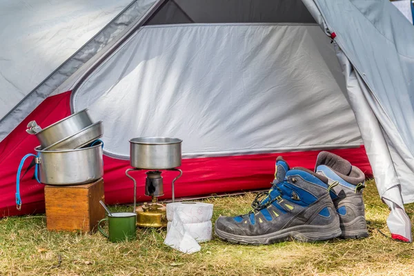 Cooking equipment on a campsite