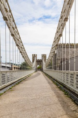 Conwy Castle ve Conwy asma köprü, Galler İngiltere'de