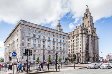 Streetview Royal LIver building in  Liverpool clipart