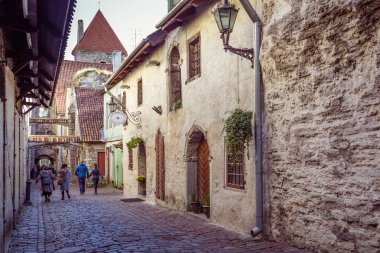 St Catherines pasajı n eski şehrin Tallinn, Estonya