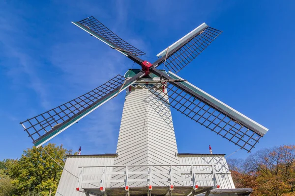 Yel değirmeni ile tarihi Hollanda sahne — Stok fotoğraf