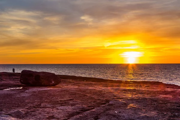Під час заходу сонця Bosa Марина, Сардинія — стокове фото