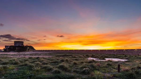 Zonsondergang Bosa Marina, Sardinië — Stockfoto