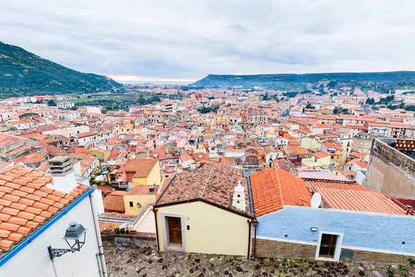 Vista aerea Bosa in Sardegna — Foto Stock