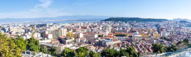 Cagliari, Sardunya, İtalya'nın başkenti panoramik manzaralı