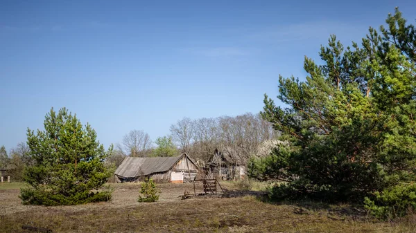 Opuštěné vesnice v Běloruské zóně vyloučení Černobylu — Stock fotografie