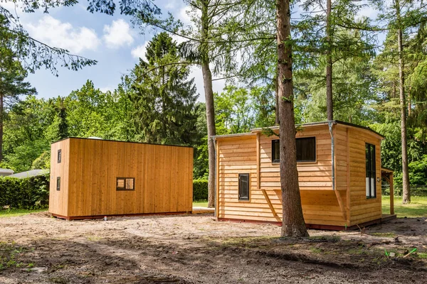 Holandês casas minúsculas de madeira — Fotografia de Stock