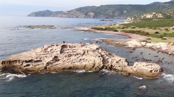 Aerial view of the coast of Sardina — Stock Video