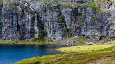 Panoramik manzara Aurland, Sogn og Fjordane, Norveç