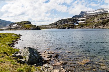 Panoramik manzara Aurland, Sogn og Fjordane, Norveç