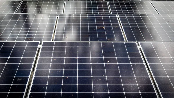 Closeup solar panels outdoors — Stock Photo, Image