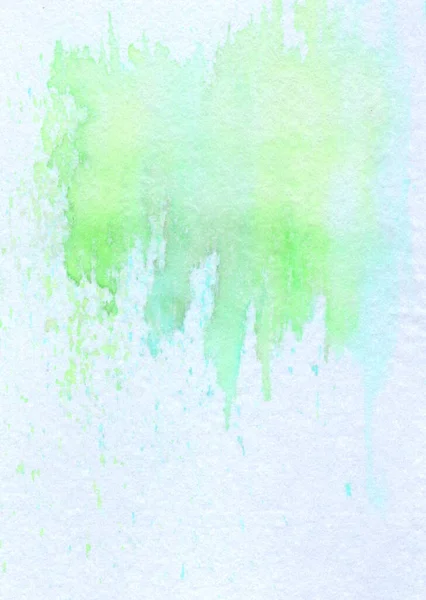 Ciepłe lato zielony ręcznie malowane pojedyncze tło akwarela z farbą plamy na białym tle tkaniny włókienniczej — Zdjęcie stockowe