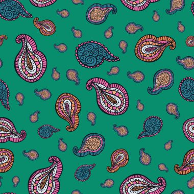 Hippy Indian şal desenli vektör tekrar desen tasarımı