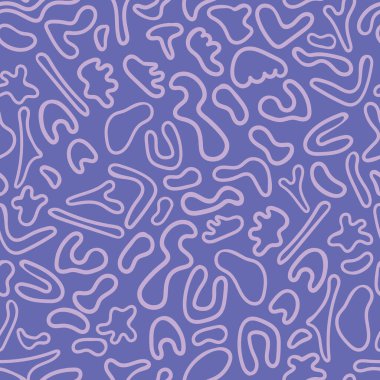 Organik soyut karalama şekilleri. Kusursuz tekrarlama kalıbı. Ev dekorasyonu, ambalaj, moda, hatıra defteri, duvar kağıdı, hediye, çocuklar, giysi için harika..