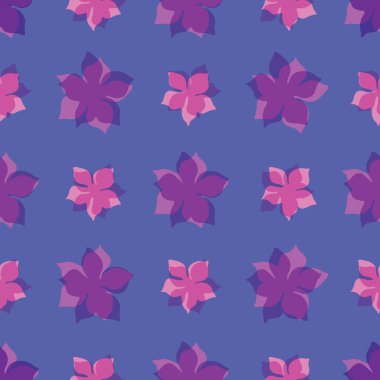 Tropikal yaz çiçekleri aynı deseni tekrarlıyor. Kumaş, arkaplan, ambalaj, tekstil, duvar kâğıdı, giysi deseni. Vektör illüstrasyonu