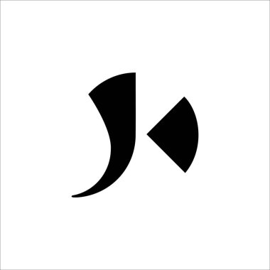İlk harf jk logosu veya kj logo vektör tasarım şablonu