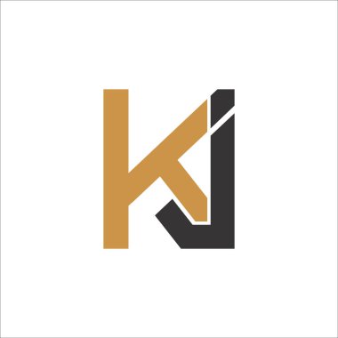 İlk harf jk logosu veya kj logo vektör tasarım şablonu