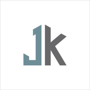 İlk harf jk logosu veya kj logo vektör tasarım şablonu