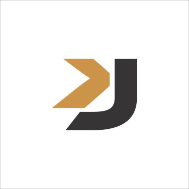 İlk harf jk logosu veya kj logo vektör tasarım şablonu