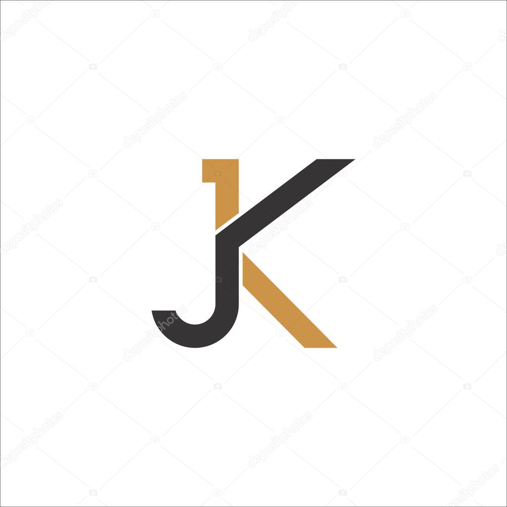 Initial letter jk logo or kj logo vector design template