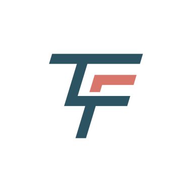 İlk harf tf logosu veya ft logo vektör tasarım şablonu
